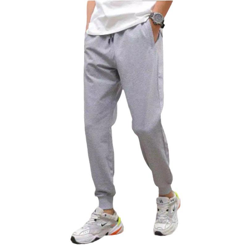 Unisex Korean Style Solid Color Sweatpants - Summer Sports, Cuffed Ankle, Casual Loose Fit for Students
