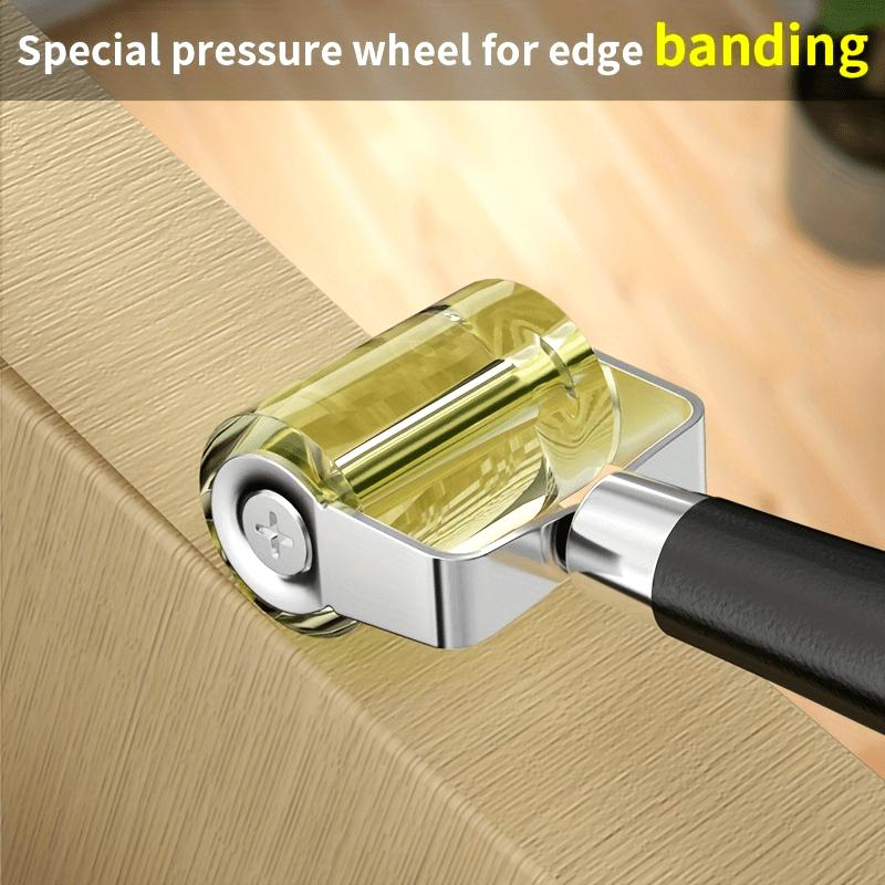 1pc Manual Silicone Edge Sealer Roller Stainless Steel Hand Press for Woodworking Leathercraft DIY Shoe Bag Tool Heat Sealant Applicator for Wallpaper