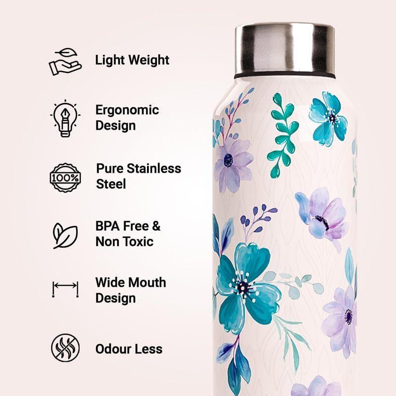 Stainless Steel Water Bottle 1 Litre Leakproof Office Gym Travel School Dance Fridge Home Refrigerator Bottles