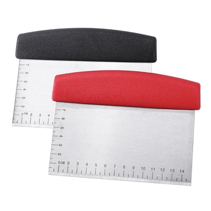 6.5 inch Stainless Steel Flour cutter Pizza Cutter Smoother with Measuring Scale Baking Spatulas kitchen tools accessories