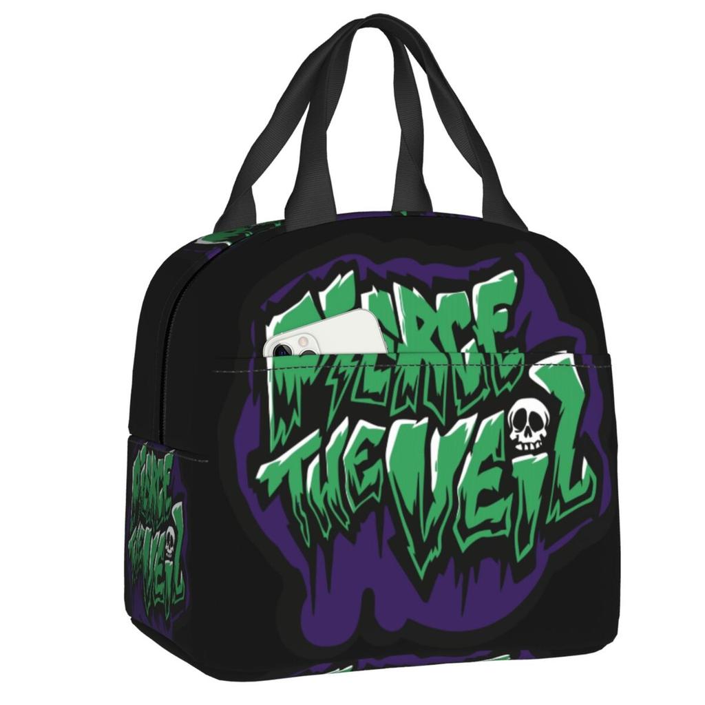 Custom Rock Band Pierce Veil Insulated Lunch Bags for Work School Leakproof Thermal Cooler Lunch Box Women Children