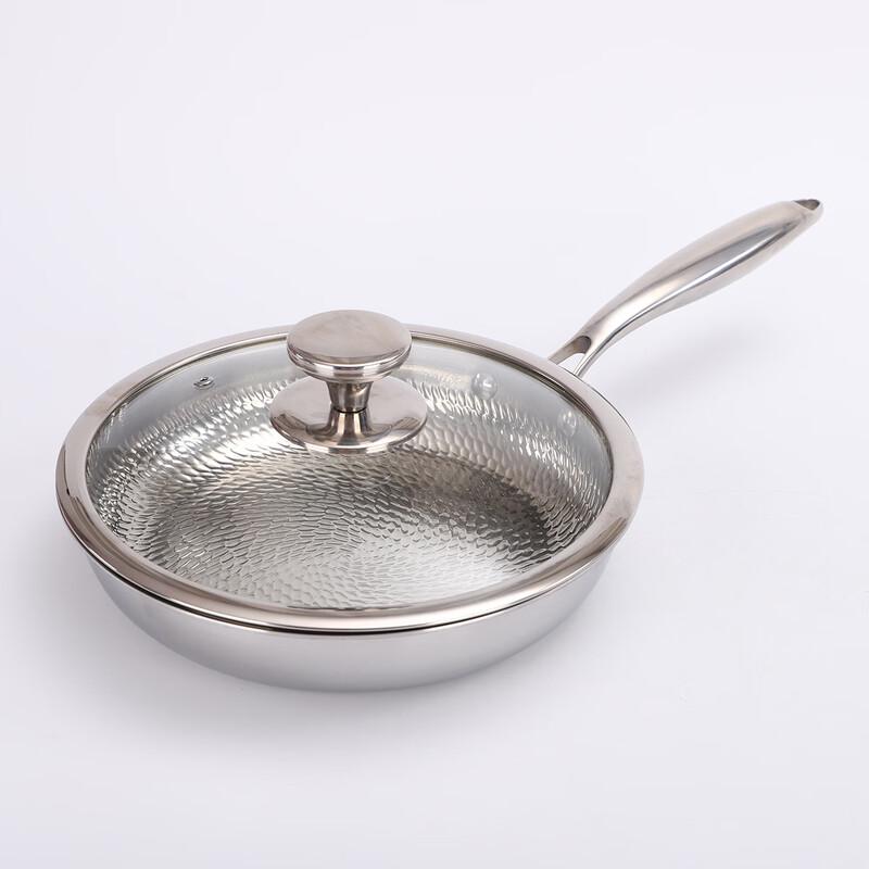 ZISIZ Hammered Non-stick Frying Pan with Lid