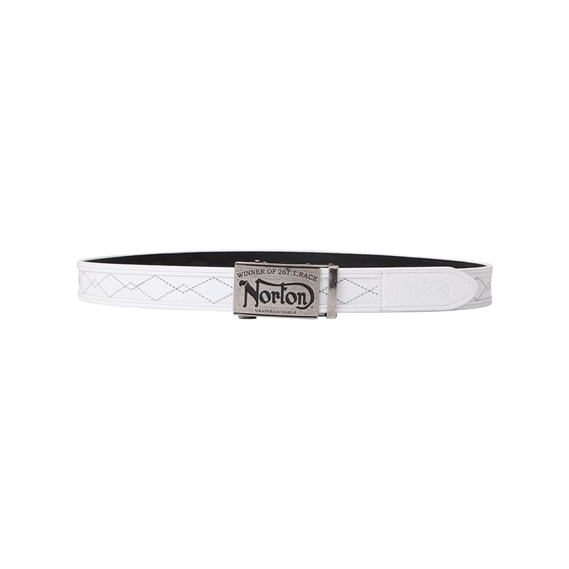 

[Norton] JAPAN genuine leather diamond stitch Hallless belt 242N8100 white F