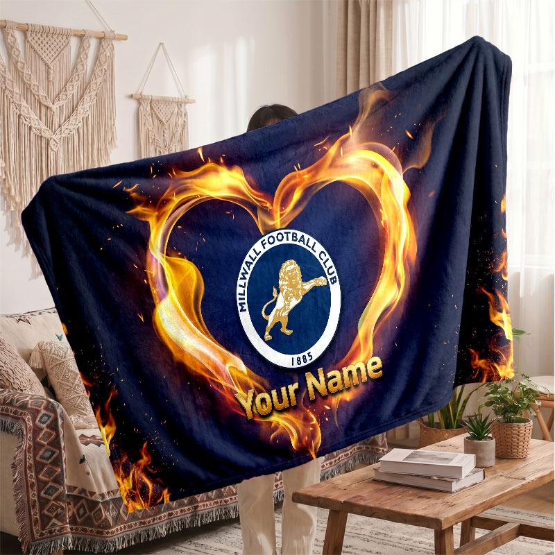 Monaco FC Personalized Fleece Blanket With Football Logo, Custom Name Text Soft Warm Home Throw Blanket