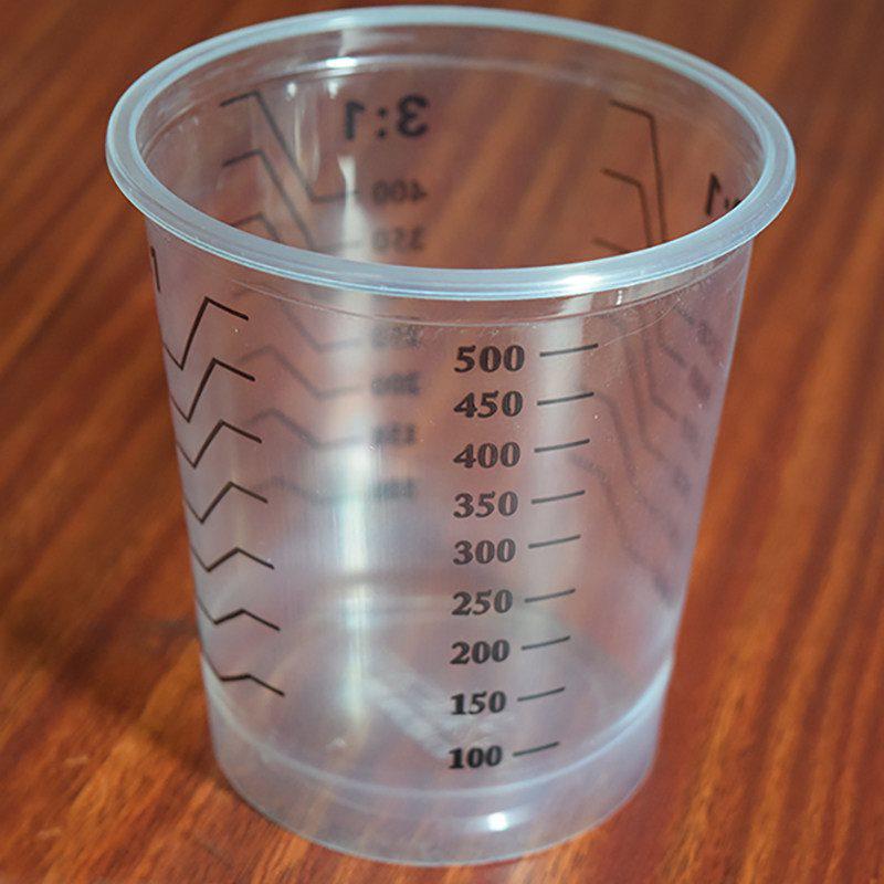 Transparent Disposable Measuring Cup for Paint Mixing with Scale, PP Material, Ideal for Color Mixing and Fishing Bait