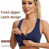 Hul Mesh Front Glidelås Sportsundertøy Kvinner Støtsikker Tanktopp Løping Yoga Fitness BH Skjønnhetsrygg Samlende Stor Størrelse