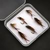 6pcs/box Realistic Design Nymph Jig Flying Fishing Set-Trout Fishing Slow Sink Fly with Rayon