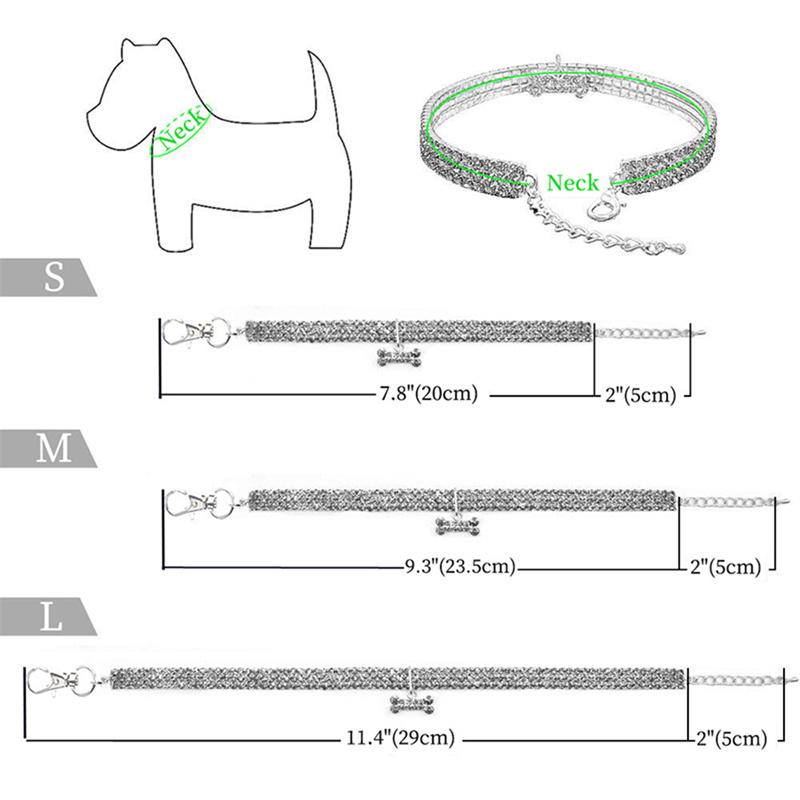 Cat Rhinestone Diamante Collar Necklace for Kitten Cute Bling Pet Accessories for Cat Puppy Doggy Crystal Pendant Diamond Collar