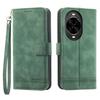 DIERFENG DF-03 For Huawei Nova 14 Pro 5G Case Lines Imprint Wallet Leather Phone Cover with Wrist Strap
