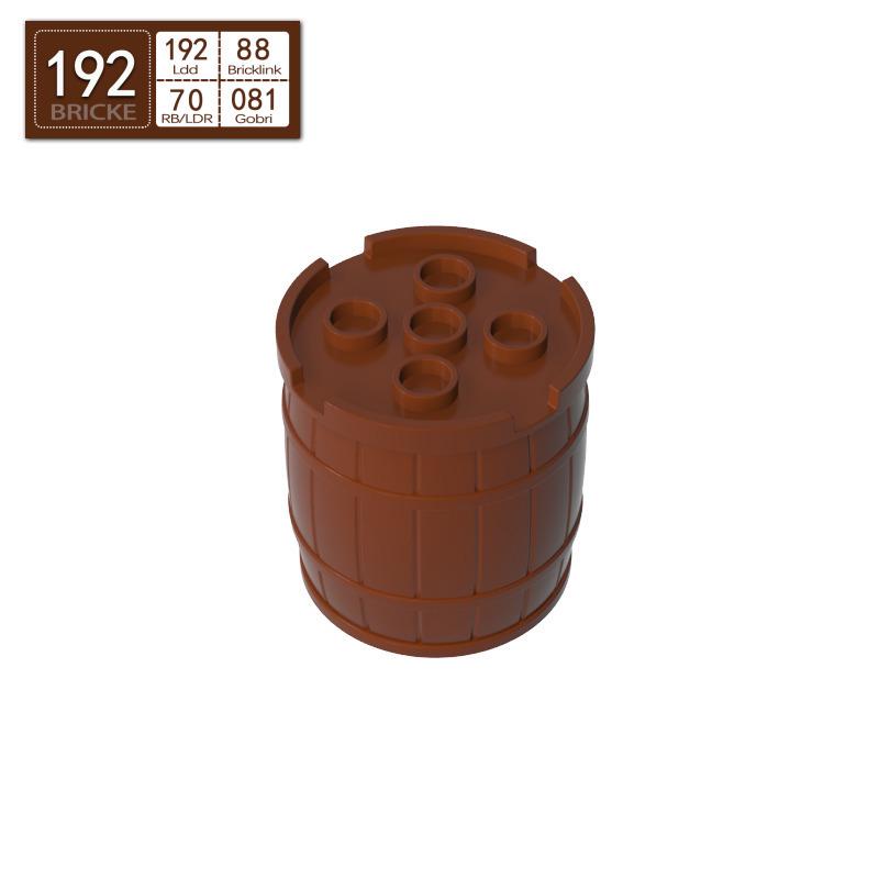 

BRICKE 30139 Large Round Wood Wine Barrel Compatible with LEGO Blocks 6 pcs (50g) коричневый