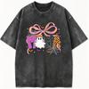 Halloween MOMA Ghost Bow Graphic Tee Spooky Retro Washed Unisex T-Shirt