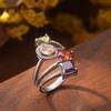 Bohemia Wedding Engagement Rings for Women Sterling Silver Jewellry with Colorful Stone Women' Ring Dating  Wholesale