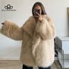 New Lapel Fur Coat Women's Faux Fur Jacket Loose Medium-length Coat Faux Fur High Quality Women's Coat