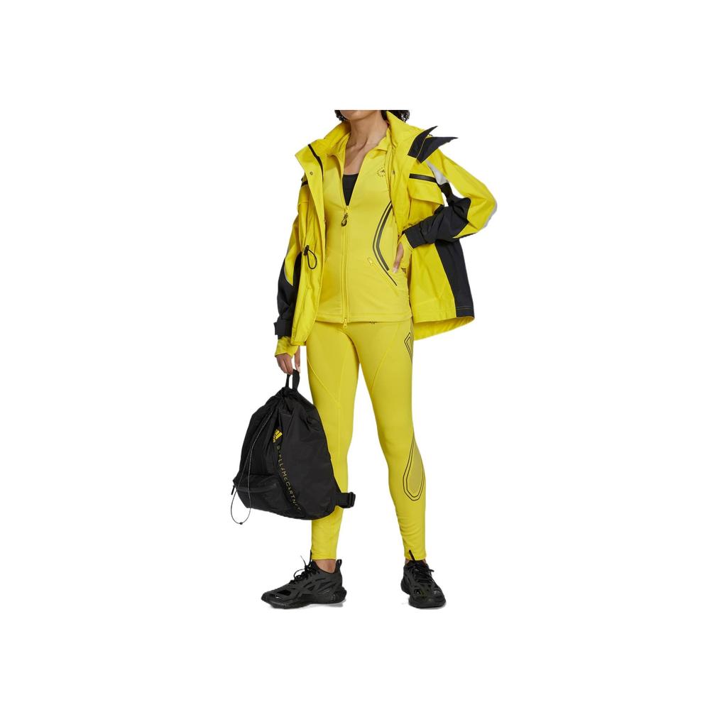 Adidas Solid Color Printed Sports Leggings Women Leggings Yellow HI6056