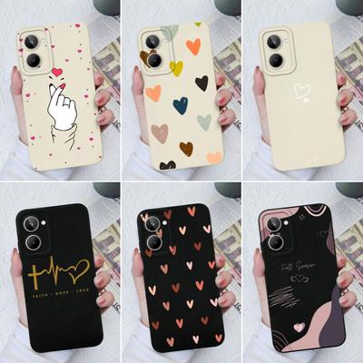 Custodie Del Cuore di amore Per OPPO Realme 5 6 7 8 9 10 Pro Pro + 5S 5i 6i Quadrato Liquido Morbido antiurto Copertura Del Telefono Coppia Caso Per OPPO Realme Fundas Coque