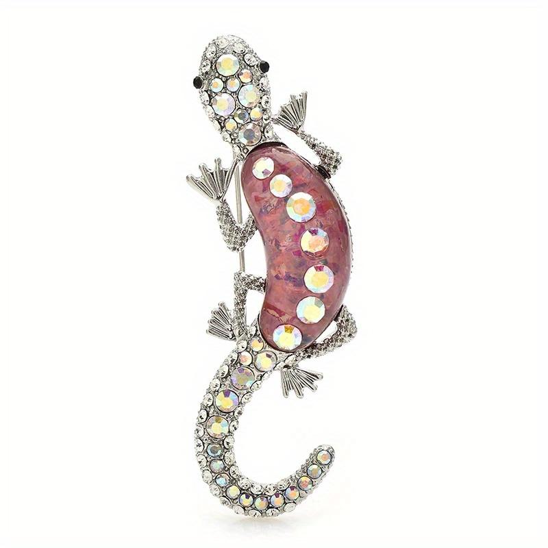 SKEDS Classic Women Men Vintage Crystal Lizard Badges Brooch Fashion Baroque Boutique Shining Pin For Ladies's Clothing Coat