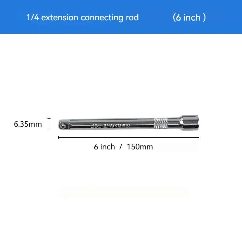 1/4 3/8 1/2 Socket Ratchet Wrench Extension Bar 50/75/100/125/150/250mm Long Bar Steering Sleeve Connecting Rod Accessories