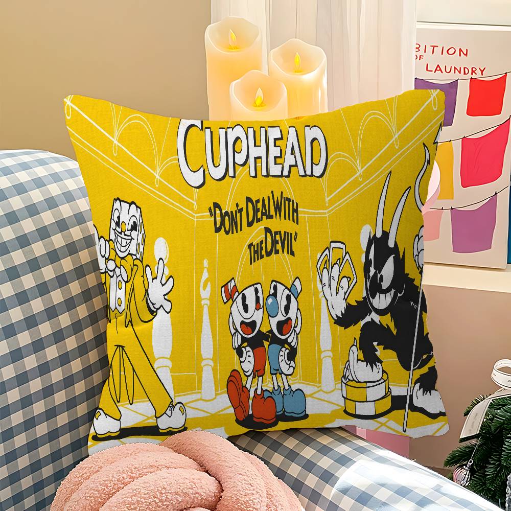 Cartoon Game CCuphead Personalized Pillow Cover Kids Bedroom Wild Party Decor Pillowcase Kid Birthday Shower Gift