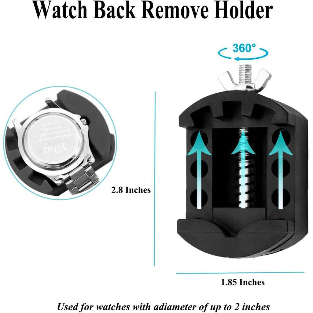 Open Back Watch Repair Tool: No. 45 Steel Round Head Two-Prong Opener & Spring Bar Tool for Battery Replacement