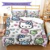 Hello Kitty Cute Pattern Bedding,Quilt Set Quilt Cover Pillowcase Home Birthday Gift(1 * Duvet Cover + 2 * Pillowcase, Without Core)