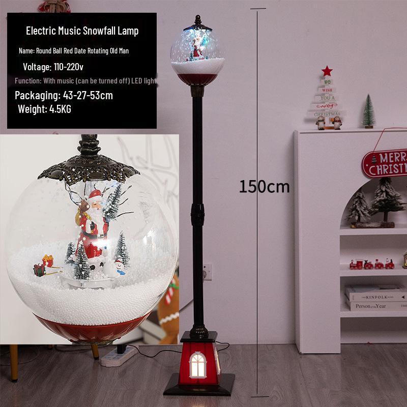 Korean Christmas Music Snowfall Street Lamp Toy Ornaments