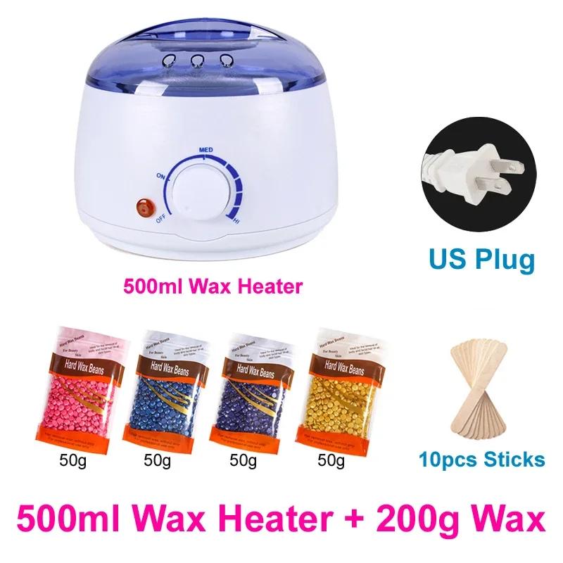 Hair Removal Wax Machine Waxing Heater and Beans Kit Depilatory Epilator Wax-melt Pot Paraffin Warmer Heating Machine