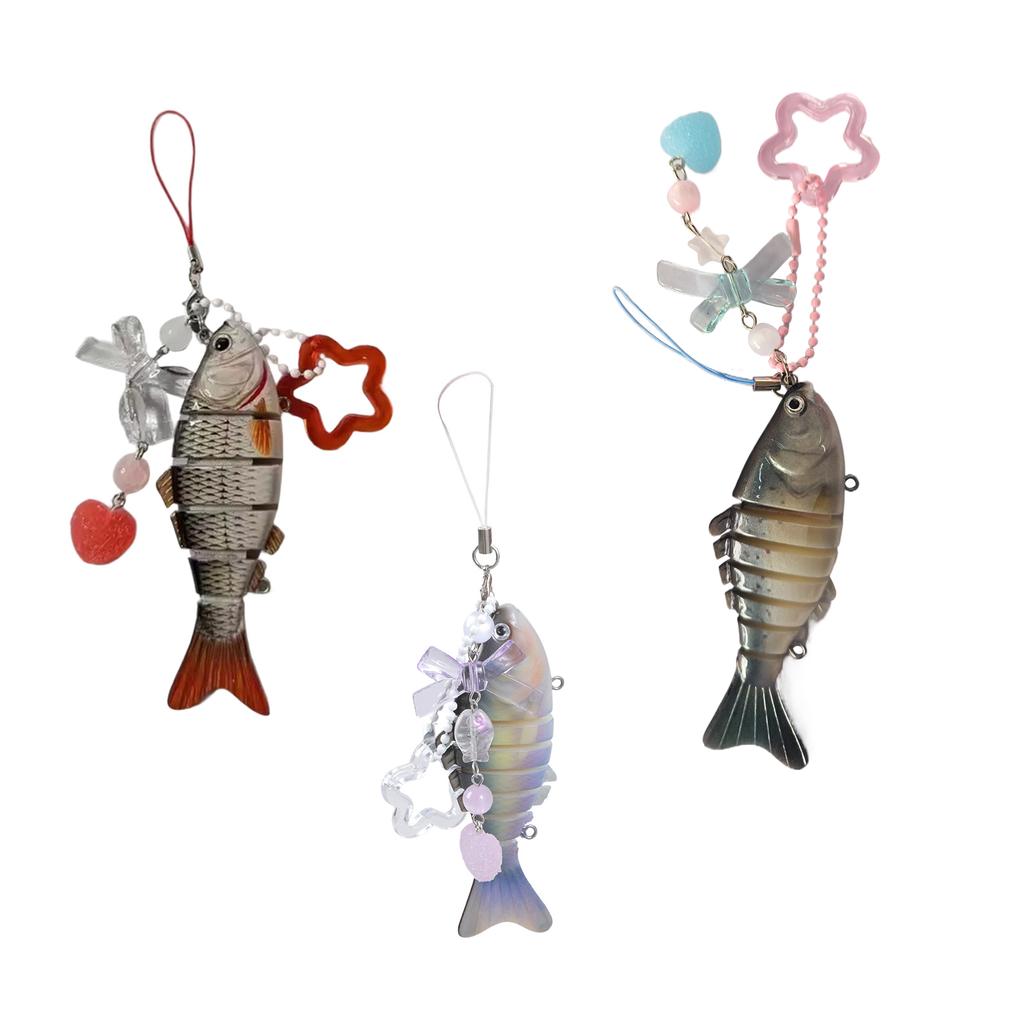 Realistic Fish and Star Shaped Mobile Phone Lanyard Handmade Keychain Pendant Mobile Accessories for Men and Women