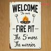 Welcome Camp Rustic Iron Wall Sign 20x30 cm, High Quality 2D Flat Metal Poster for Home