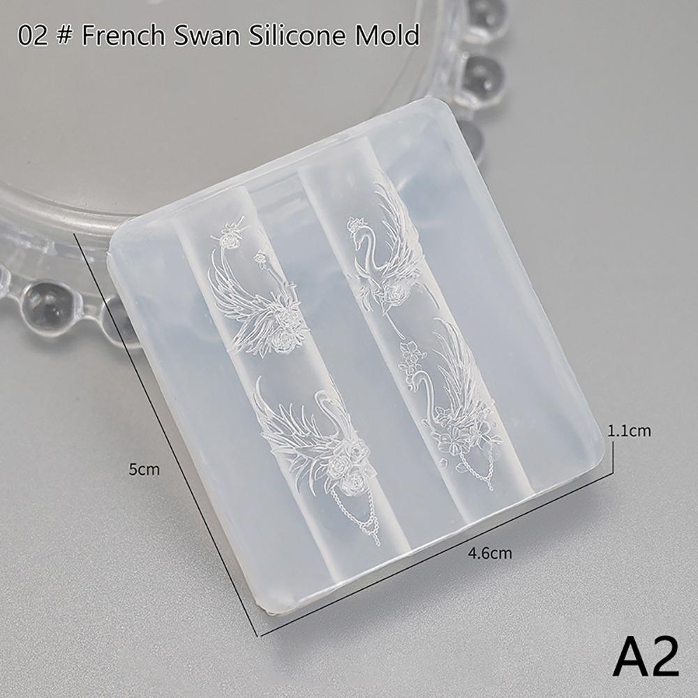 1Pcs Stamping Plate Nail Silicone Mold 3D Nail Art Decoration New Manicure Mold