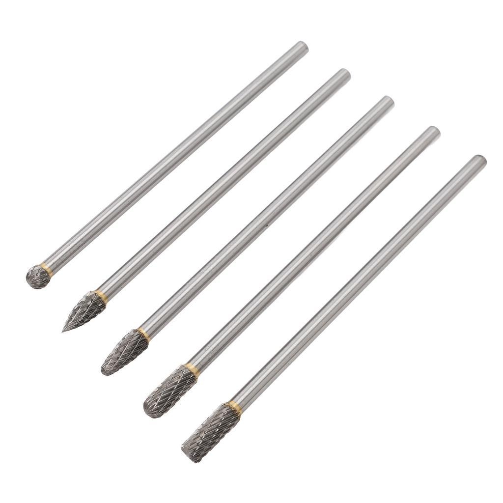 5pcs   Tool Carbide Burr Set 150mm Double Grain   Handle Alloy Impeller Polishing Tool for Chamfering Grinding Engraving