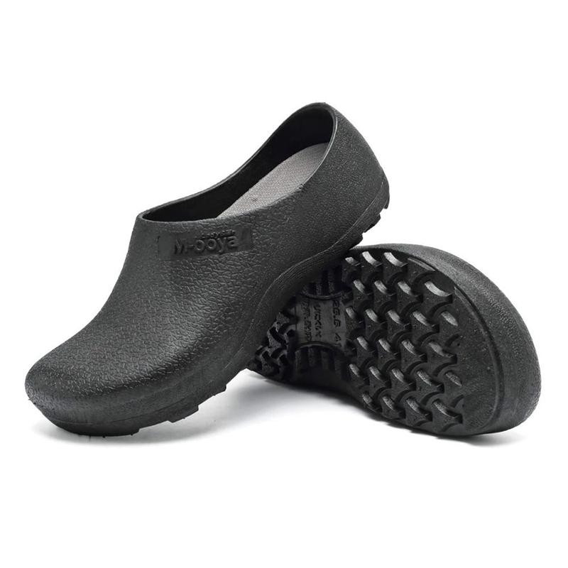 Hotestel Kitchen Non-Slip Chef Shoes Casual Flat Work Shoes Breathable Waterproof Kitchen Chef Shoes Large Size Black 36