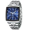LIGE Top Brand Luxury Mens Watches Fashion Military Square Chronograph Quartz Wristwatches For Men Sports Waterproof Watch Men