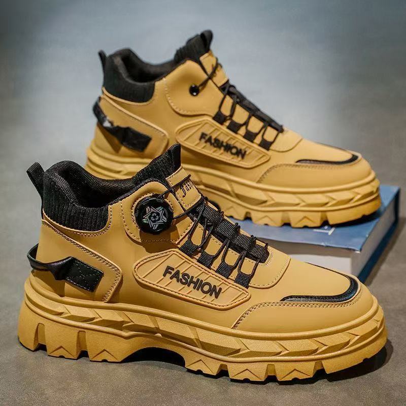 

2025 осень новые высокие мужские кроссовки модная обувь спортивная платформа повседневные ботинки-инструменты нескользящие уличные ботинки Мартина взрыв 44