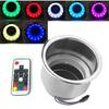 Portabicchieri Leggero in Acciaio Inossidabile 4 Pezzi/Set 14 LED Luci RGB Telecomandate Portabicchieri/Bevande/Bottiglie Adatto per Barca Marina Auto