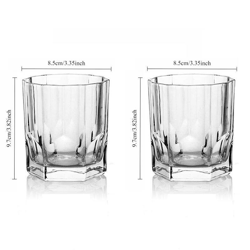 Thick Bottomed Juice Beverage Cups Transparent Cocktail Whiskey Cups Creative Iced American Latte Cups Heat-resistant Tea Mug 2pcs