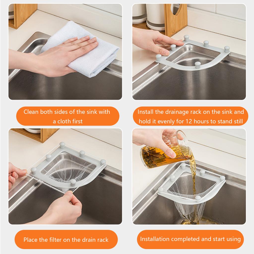 Kitchen Disposable Drained Garbage Bags Sink Filter Net Food Catcher for Utility Sinks Floor Drains