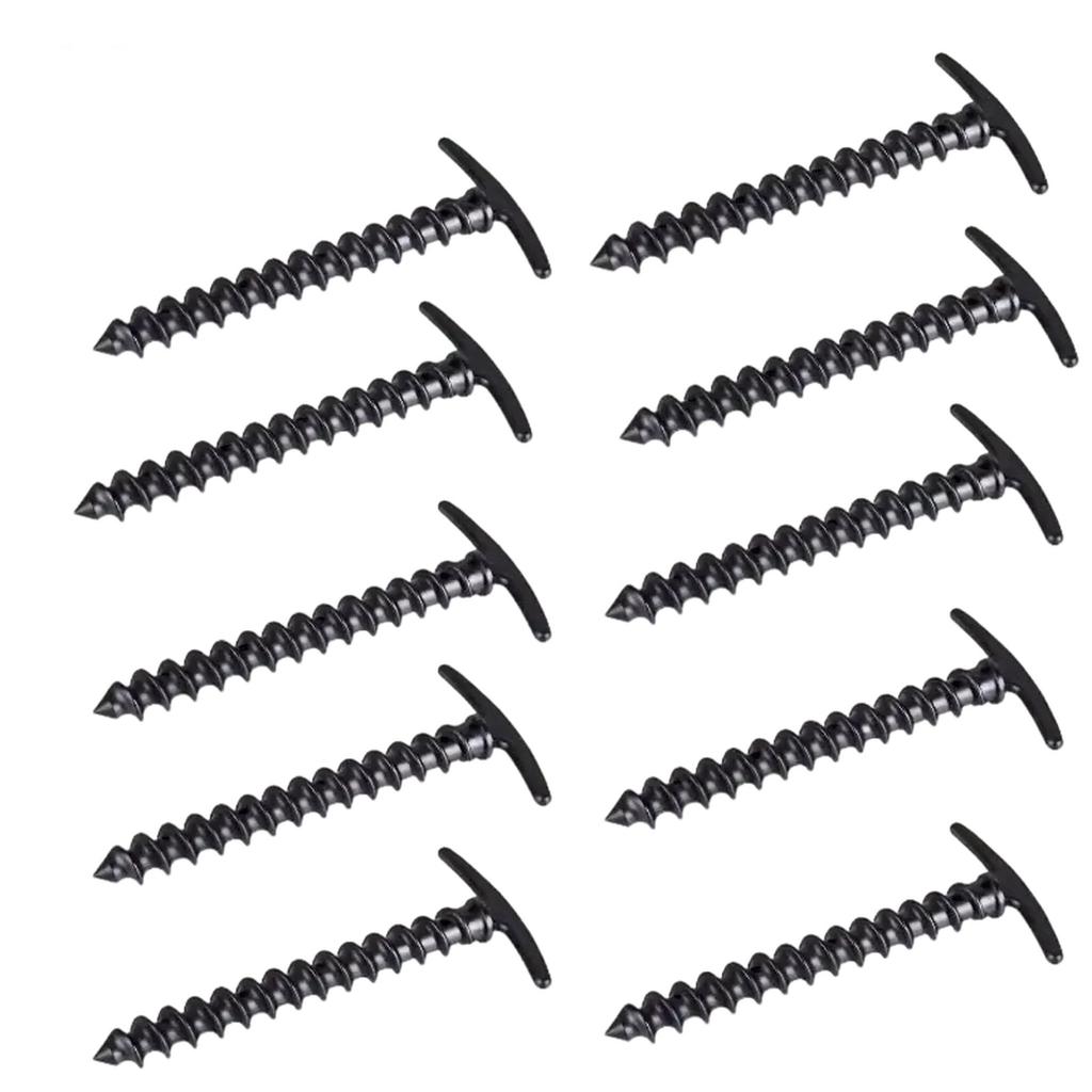Outdoor Camping Windproof Tent Stakes Nylon Plastic Spiral Ground Pegs for Camping Picnic