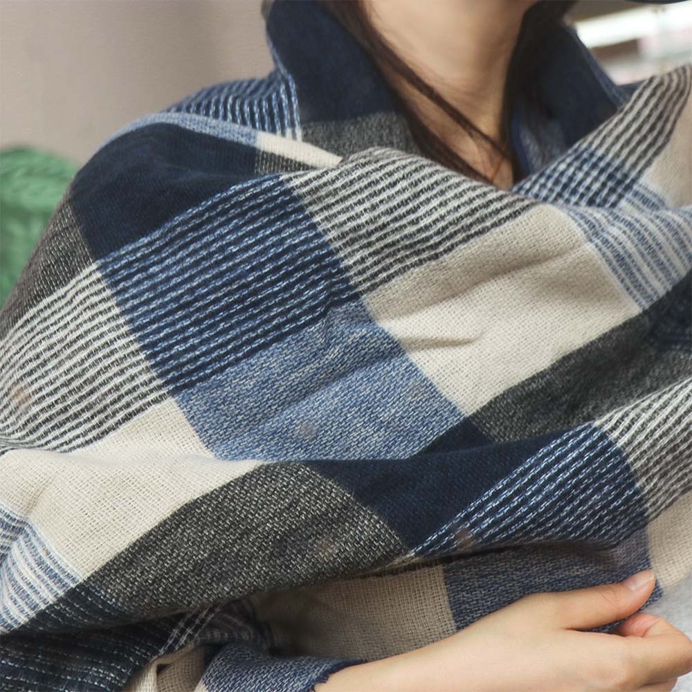 Thicken Winter Plaid Scarf Korean Checkered Scarf Fashion Men's Plaid Scarf Gifts