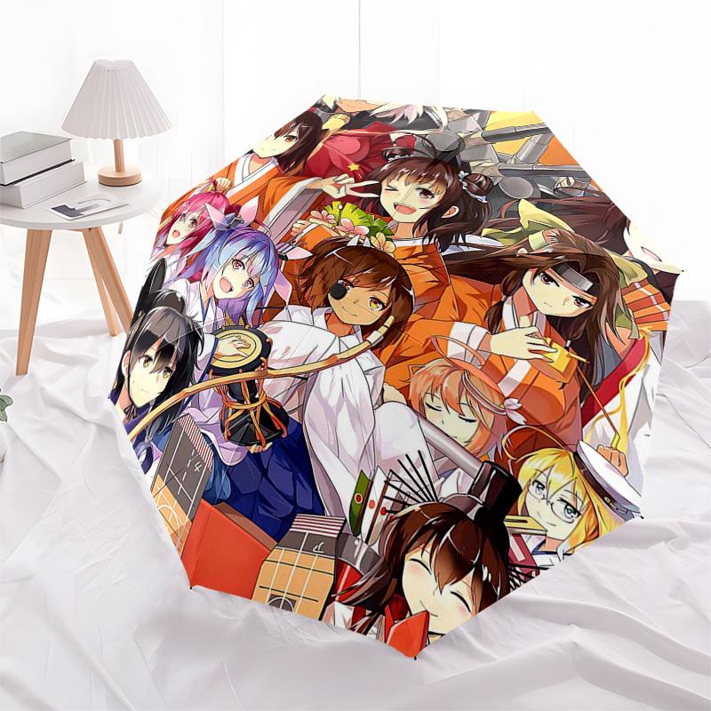 1pc Anime Characters Outdoor Umbrella - Automatic Opening/Closing, Portable 3-Fold Design, 8-Rib Iron Frame - Perfect Gift for Fans, Travelers, D