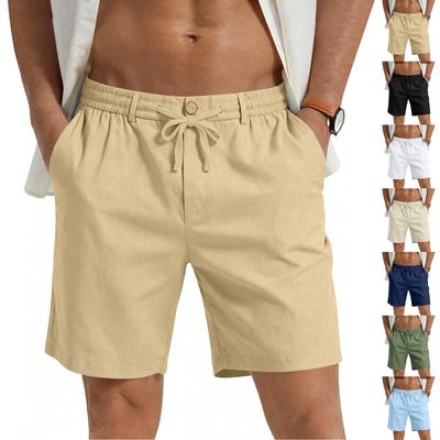 Men's Summer Casual Straight Leg Shorts Elastic Waistband with Drawstring and Button Closure Lightweight Fabric for Outdoor Activities