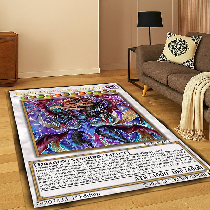 Anime Yu-Gi-Oh Monsterkarte Cartoon Teppich Teppich für Schlafzimmer Wohnzimmer Sofa Fußmatte Heimdekoration, Kinder Spielbereich Teppich Rutschfest Geschenk