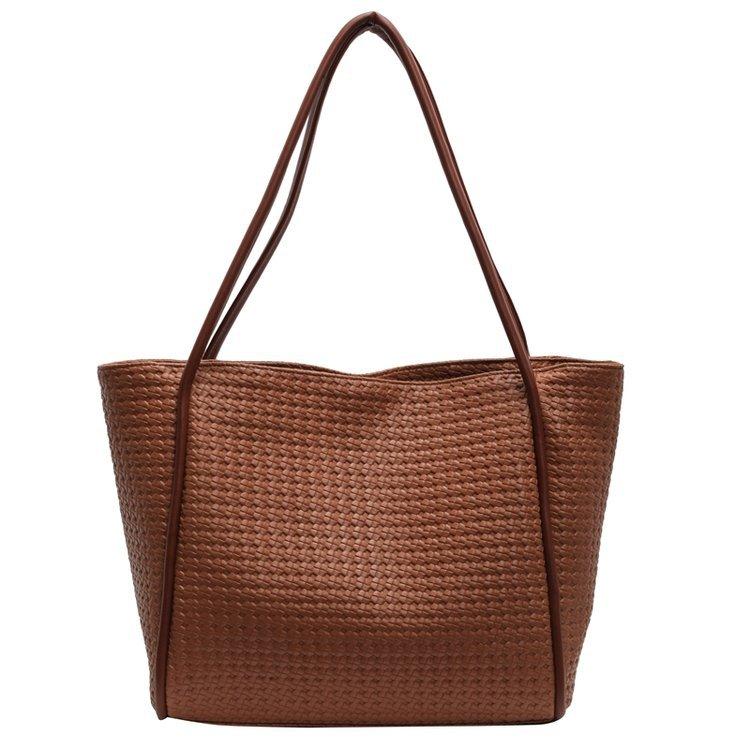 

High texture bag women s new trendy and popular retro shoulder bag large capacity tote bag niche commuter women s bag one size fits all коричневый