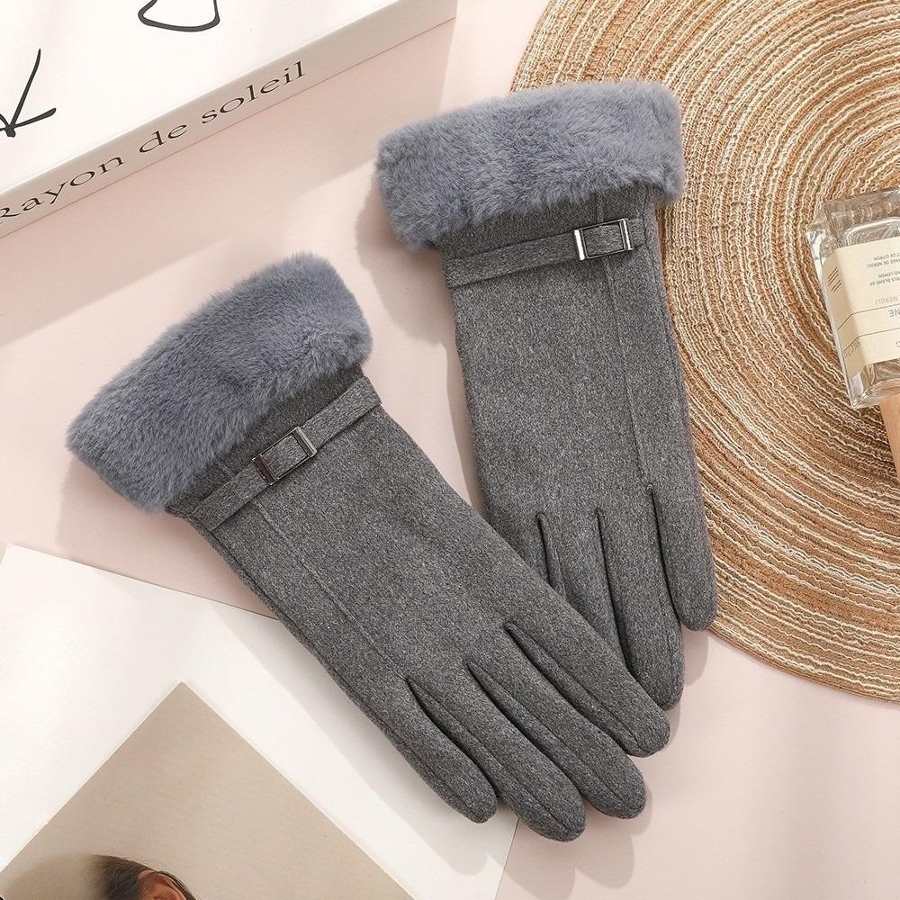 Plush Winter Gloves Touchable Screen Skiing Gloves New Full Finger Gloves  Women
