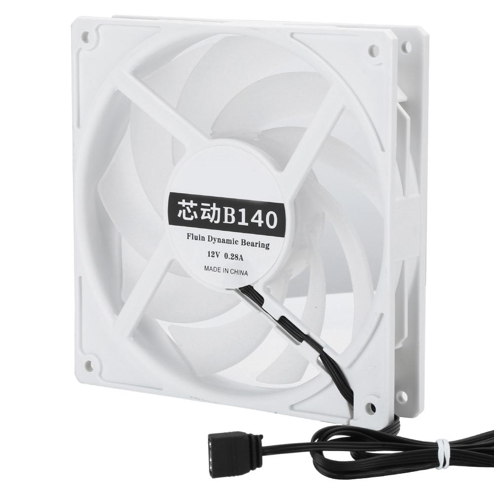 14cm 2000RPM Cooling Fan Low Noise Cooler 4‑Pin PWM Header Interface for ARGB Desktop ComputerWhite