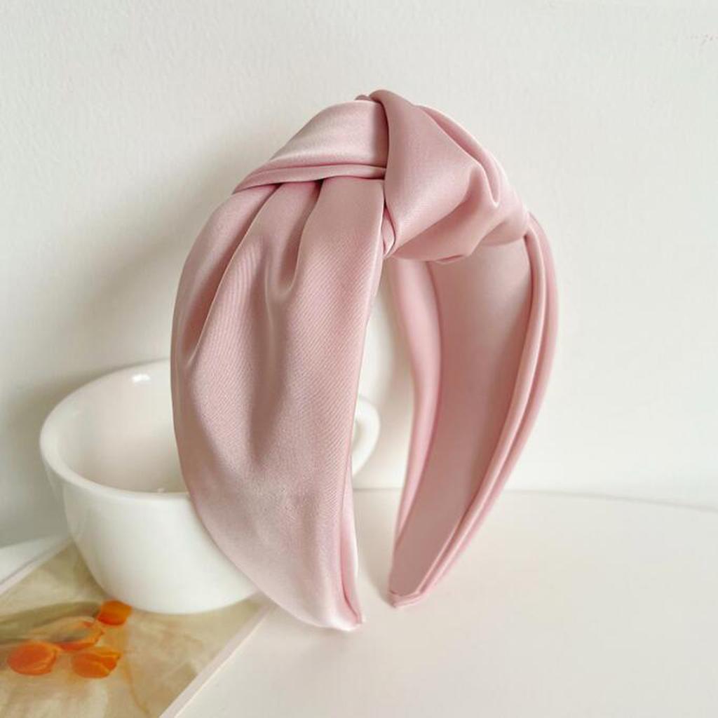 PROLY New Fashion Women Headband Adult Wide Side Solid Color Hairband Center Knot Turban Casual Hair Accessories