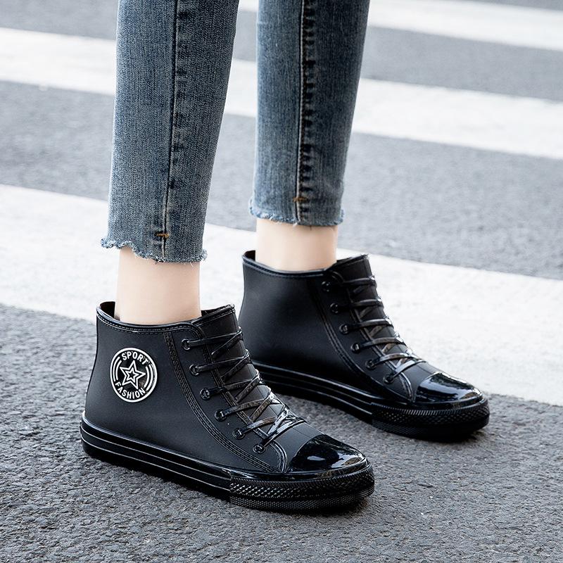 Women s Fashionable Slip-on Waterproof Rain Boots - Thick Sole, Non-slip  Wear-resistant 35