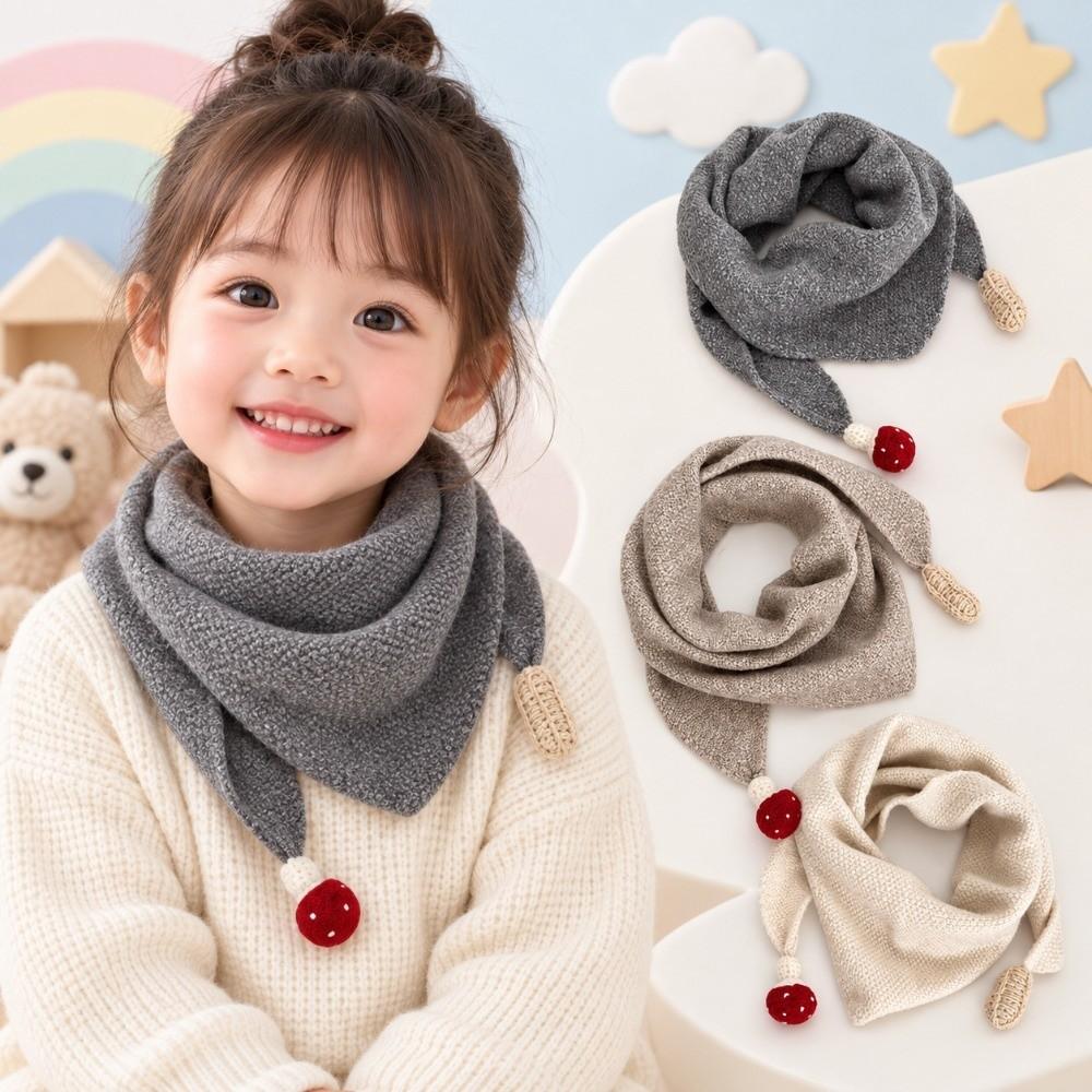 Soft Cotton Triangle Scarf Thicken Thermal Neckerchief Cute Winter Autumn Scarf Toddlers