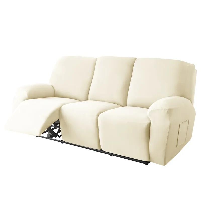 1/2/3/4 Seater Recliner Sofa Covers Elastic Relax  Armchair Cover Stretch Reclining Chair Slipcovers Furniture Protector