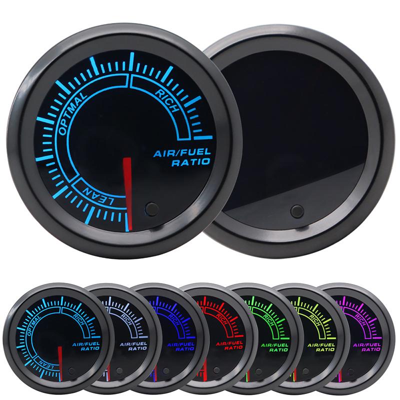 2' 52mm LED Tinted 7 Color Series Boost/Water Temp/Oil Temp/Oil Pressure/Voltmeter/Air Fuel Ratio/EGT/Tachometer RPM Car Gauge