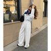 Womens High-Waisted Wide-Leg Striped Casual Trousers Loose Fit Office Chic Pants Fall Winter 2026